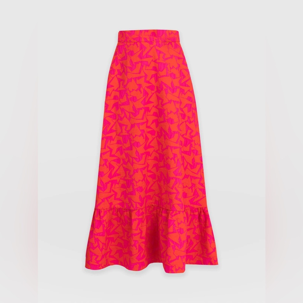 Saint + Sofia Riley Vibrant Maxi Skirt Festival Jacquard Statement Size 14 NWT